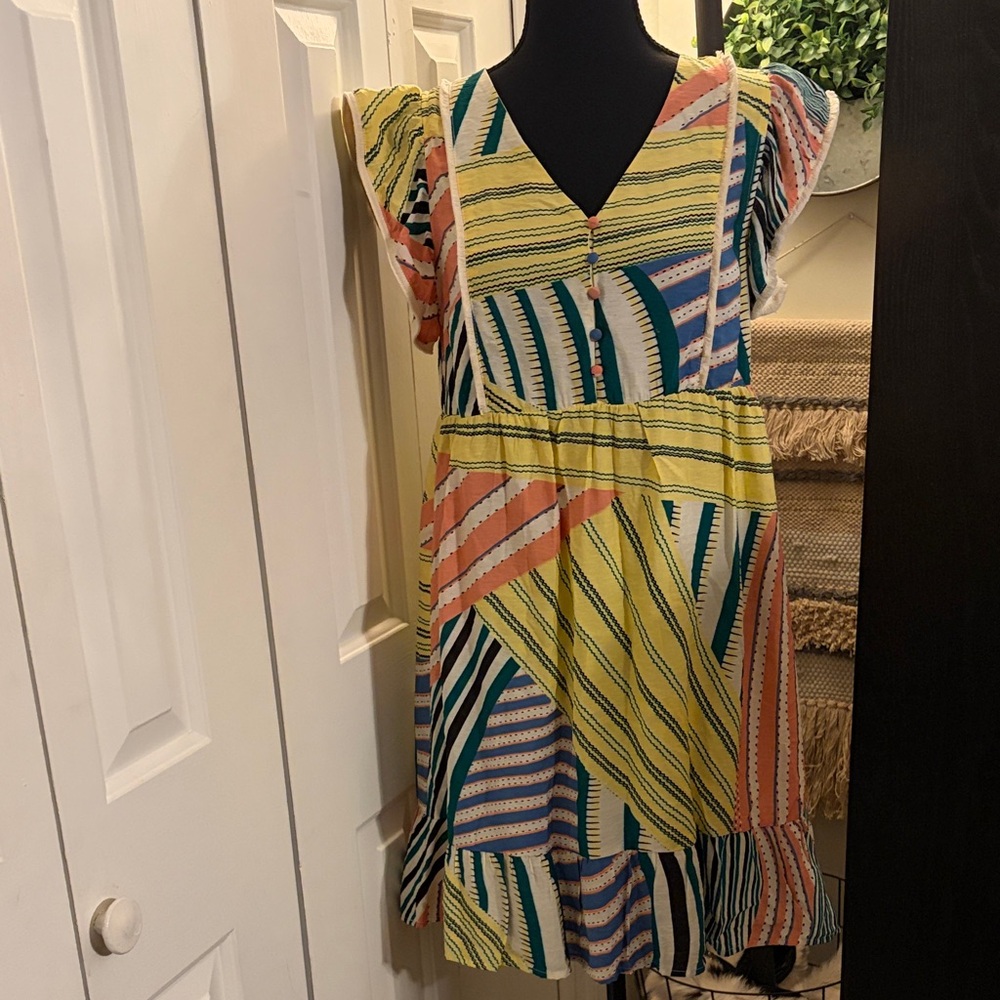 THML Multicolor Geometric Mini Dress